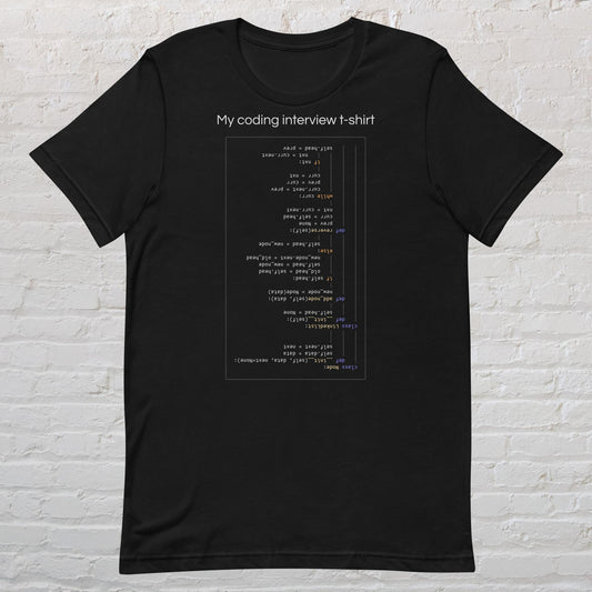 Coding Interview T-Shirt, Dark Mode
